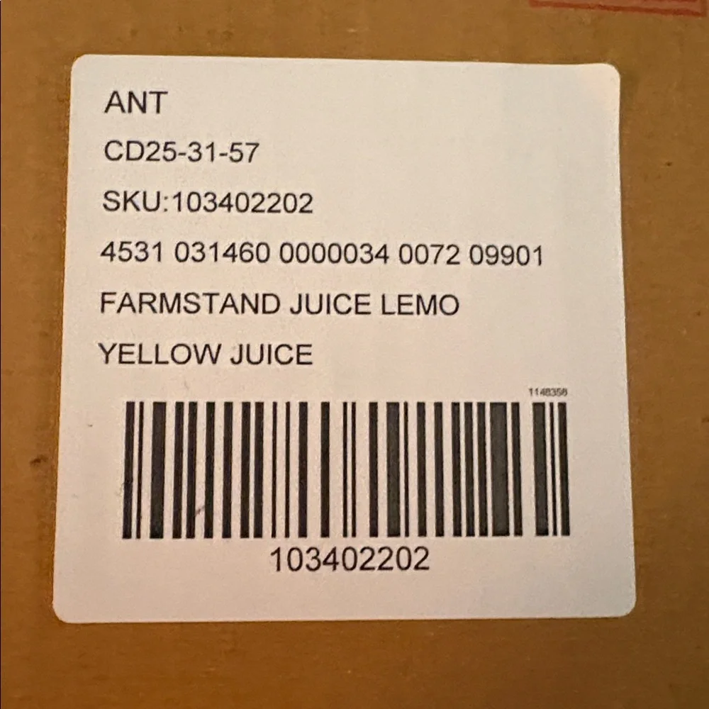 ANTHROPOLOGIE Handpainted Farmstand Juice Glass Lemons New in Box